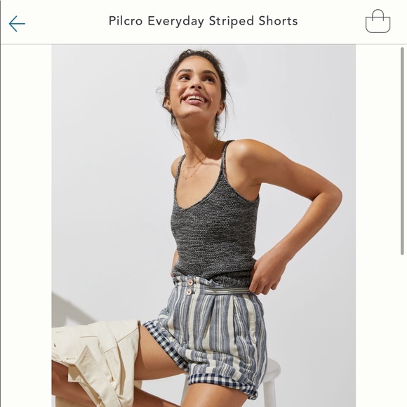 Anthropology Pilcro Everyday striped shorts - Picture 1 of 5